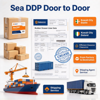 Agent d'expédition maritime DDP porte-à-porte pour les ensembles de revêtements de tiroirs en caoutchouc vers le Koweït, Dublin, Irlande, avec dédouanement efficace
