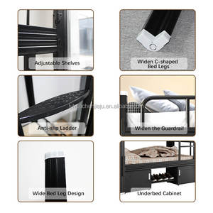 <span class=keywords><strong>Lit</strong></span> <span class=keywords><strong>Superposé</strong></span> <span class=keywords><strong>Double</strong></span> à Structure Métallique, Design Moderne, pour Adulte, Idéal pour Chambre d'Intérieur, Maison, Dortoir <span class=keywords><strong>et</strong></span> Appartement - Product Image 3