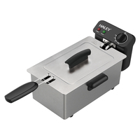 Friteuse HALEY 3L en acier inoxydable avec couvercle à poignée unique, température réglable, panier filtrant, pour cuisine domestique, OEM ODM