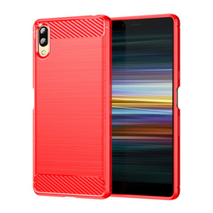 Meilleure vente pour <span class=keywords><strong>Sony</strong></span> Xperia <span class=keywords><strong>XZ3</strong></span> Coque arrière souple pour téléphone portable Coque en silicone brossé en fibre de carbone TPU - Product Image 4