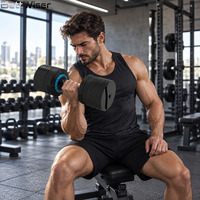 Ensemble d'haltères réglables en acier Wis-Tech 20 kg avec augmentation de 1 kg, poignée ergonomique antidérapante, respectueux de l'environnement, pour la musculation et le fitness