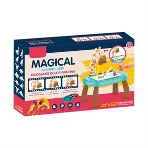 Mesa de Proyección Infantil <span class=keywords><strong>para</strong></span> Pintar, Mesa de Dibujo con Proyección de Dinosaurios y Hongos, Mesa de Almacenamiento con Proyección - Product Image 1