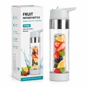 Botella de <span class=keywords><strong>Agua</strong></span> con Infusor de Frutas de Tritán de 750 ml, Tipo Pajita, Libre de BPA, Ecológica, para Deportes, Gimnasio y Camping, Venta al Por Mayor - Product Image 1