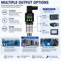 Transmetteur de pression industriel 4-20mA RS485 Modbus, capteur de pression en acier inoxydable pour l'eau, l'huile et le gaz