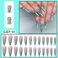Ongles artificiels en plastique O2 Long Design, amovibles, à presser, pour manucure des doigts