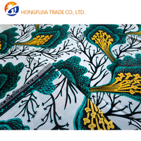 Kain Organza Tenun Batik Afrika, Berat Sedang, Anti-statis, Bahan Katun untuk Celana