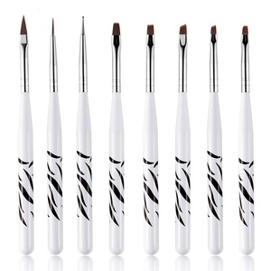 Ensemble de 8 pinceaux à ongles avec manche en cristal, pour dessin, liner et peinture, pour salon de manucure, marque privée - Product Image 3