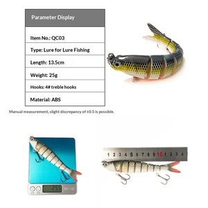 Señuelo duro multiarticulado de ABS de 10cm, 12cm, 13.5cm con anzuelos triples afilados para lances largos, ideal para lubina, lucio, agua dulce y salada. - Product Image 2