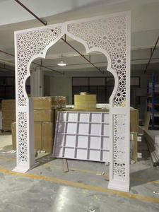 Smooth Custom Indian Wedding Event Stage Decoration PVC Carved Backdrop Stand Gold <b>Gate</b> Acrylic <b>Arch</b> Backdrop - Product Image 4