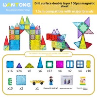 Ensemble de blocs de construction éducatifs pour enfants Tuiles magnétiques fortes Puzzle Assemblage Jouets en plastique pour garçons et filles Idée cadeau