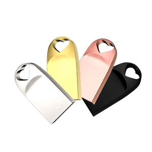 Memoria USB Metálica con Forma de Corazón, Mini Pendrive Impermeable con Logotipo Personalizado, Llavero USB 2.0 para Regalo - Product Image 1