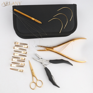 Extensão do cabelo Beading Tool <span class=keywords><strong>Kit</strong></span> com agulha <span class=keywords><strong>Loop</strong></span> Tool <span class=keywords><strong>Micro</strong></span> Anel Beads Alicate Queratina Extensões de cabelo Cola Alicate Remoção Tongs - Product Image 1