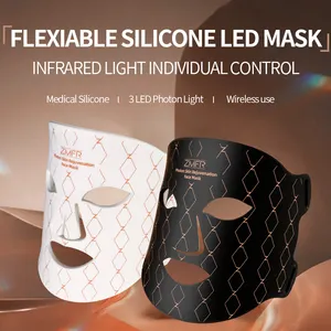 Máscara facial de led para rejuvenescimento, máscara de led para terapia com luz de 4 cores, rejuvenescimento 2022