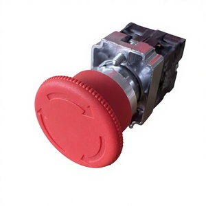 Botón Pulsador Electrónico de Metal con Cabeza Plana Roja de 22 mm de Diámetro, Botón de Parada de Emergencia para Control Industrial - Product Image 2