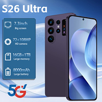 S26 Ultra 5G Smartphone Android 15 7,3 Zoll 16GB RAM 1TB ROM 108MP Kamera Akku 120Hz LCD Entsperrt