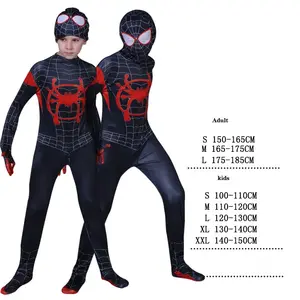 Örümcek adam örümcek adam kostüm fantezi tulum yetişkin ve çocuklar cadılar bayramı Cosplay kostüm kırmızı siyah Spandex 3D Cosplay giyim