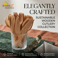 Ensemble d'ustensiles en bois biodégradables, couverts en bois jetables de qualité alimentaire avec logo et taille personnalisés