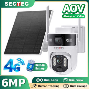 SECTEC AOV 24/7 lente dual PTZ AI seguimiento automático humano 4G alimentado por energía Solar inalámbrico al aire libre Wifi PIR cámara de red de detección de movimiento - Product Image 2