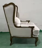 Fauteuil de loisirs élégant rembourré, pieds en bois massif, hauteur réglable, design traditionnel, assise confortable, salon, garantie 2 ans