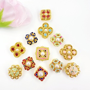 Lisheng Jewelry Cloisonne Enamel Beads With Imitation Pearl <b>Flower</b> Shape Jewelry Accessories For DIY <b>Bracelet</b> Necklace Spacer - Product Image 1
