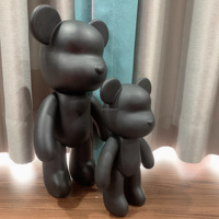 Ventes chaudes DIY Fluid Bear 18/23/33/53/75/100cm Violent Black Bear Resin Crafts Jouets peints pour enfants Outils de dessin Décoration de la maison