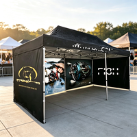 Tente de stand promotionnel personnalisée avec logo, 10x10, pliable, publicitaire, structure en aluminium, imperméable, robuste, pour événements en plein air