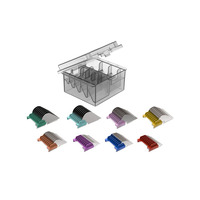 Shernbao ACK-002 Ensemble de 8 peignes de guidage en acier inoxydable avec boîte de rangement pour tondeuses à poils d'animaux