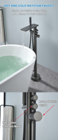 Robinet mitigeur de baignoire sur pied Robinet mitigeur de baignoire en laiton, eau chaude et froide fournie
