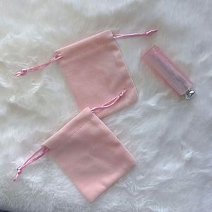 Personalized Small Velvet Jewelry Packaging <b>Pouch</b> Customized Pink Color Velvet <b>Drawstring</b> Bag With Logo Printing - Product Image 2