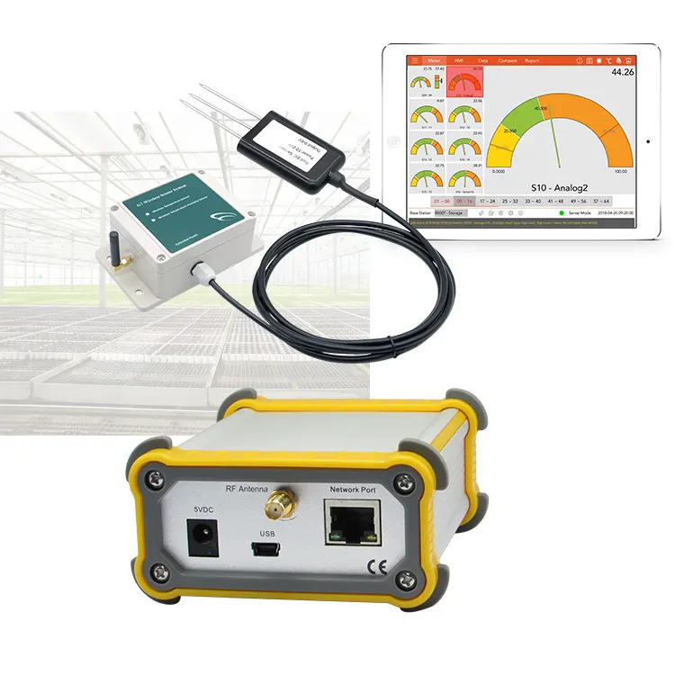 0 ~ 10000 uS/cm 무선 EC 토양 수분 온도 창고 로라 센서 컨트롤러 캘리브레이터 출력 장치