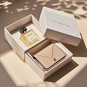 Boîte cadeau coulissante en carton rigide recyclé, imprimée avec logo personnalisé, écologique, avec poignée en ruban - Product Image 4