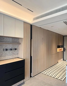 Mueble de <span class=keywords><strong>Entrada</strong></span> Moderno con Zapatero Integrado y Encimera Flotante, Iluminación Oculta - Product Image 3