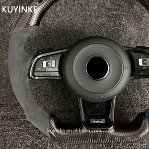 พวงมาลัยแอลอีดีคาร์บอนไฟเบอร์หนังสำหรับ Volkswagen <span class=keywords><strong>VK</strong></span> R-Line Bora Sagitar Magotan B6 7 8 6กอล์ฟ7 CC Passat POLO Tiguan - Product Image 4