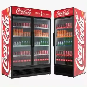 Double Door Beverage Display Cooler/drinks Display Fridge/supermarket Display Refrigerator/upright Freezer Blue Display Case