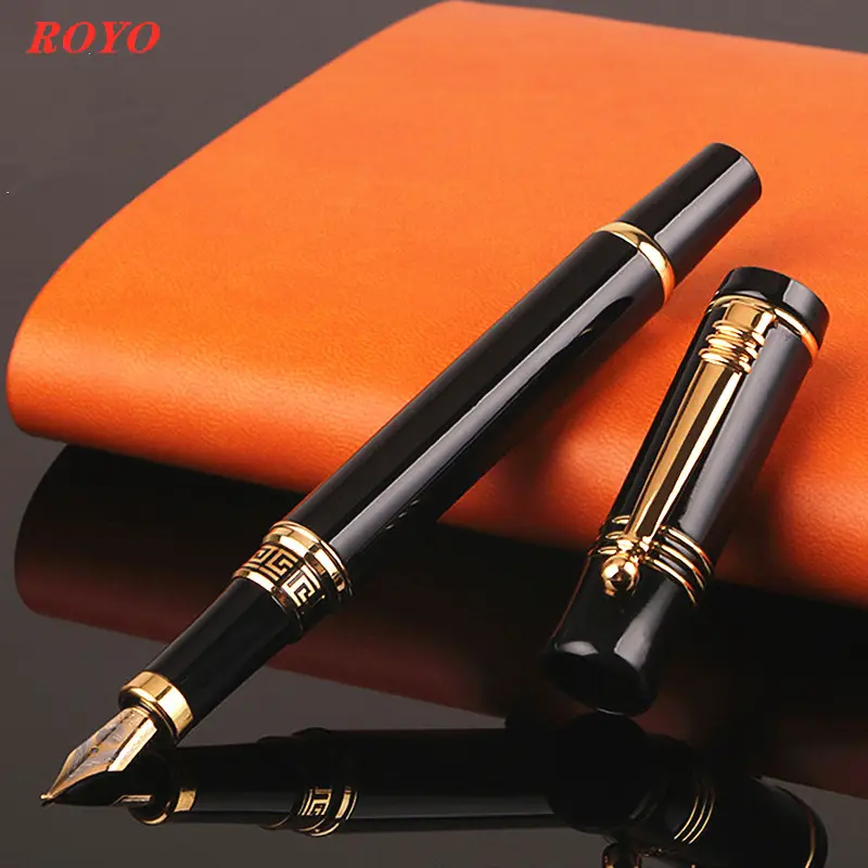 Ontwerp Hoge Kwaliteit Schrijven Instrument Luxe Pen Zwart En Bruin Kleur Vulpen Met Custom Logo