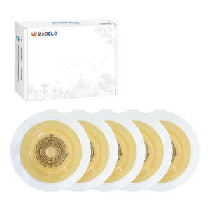 Barreras cutáneas para colostomía Zodelo de 50 mm con placa base convexa de hidrocoloide, bolsas de ostomía de dos piezas, Clase I CE - Product Image 1