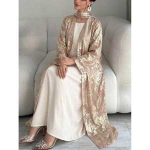 Cárdigan Metálico para Mujer Al Najma, Sin Elástico, Cuello Alto, Elegante, para Bodas y Fiestas, Manga Larga, Lavado a Mano - Product Image 1