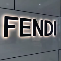 Lettres en relief 3D rétroéclairées de luxe en acier inoxydable doré, signalétique lumineuse pour les devantures de magasins haut de gamme et la décoration intérieure