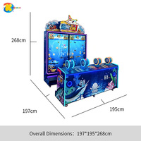 Machine de jeu vidéo d'arcade sous-marine II multijoueur avec écran LED haute définition pour tir sur poissons
