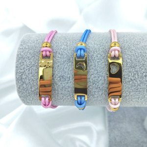 Bracelets et Joncs de Luxe en Acier Inoxydable 316L de Haute Qualité, Plaqué Or 14k 18k, Anti-ternissement, pour Filles, Enfants et Bébés - Product Image 3