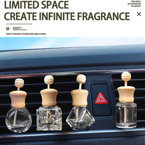 Botol Parfum Mobil Kustom Kaca Transparan dengan Klip Logam Botol Diffuser Mobil - Product Image 6
