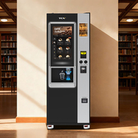 Distributeur automatique de café en grains avec écran tactile, entièrement automatique, à service libre, avec paiement par pièces et carte pour les entreprises