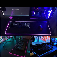 Tapis de souris de jeu avec éclairage LED personnalisé, grand tapis de souris pour gamer avec rétroéclairage RVB, tapis de souris pour clavier d'ordinateur