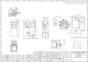 Connecteur audio <span class=keywords><strong>jack</strong></span> femelle circulaire 3,5 mm, adaptateur pour écouteurs, interface DIP 4 broches LY-PJ-<span class=keywords><strong>A33</strong></span>, acier inoxydable, nylon LEYE - Product Image 3