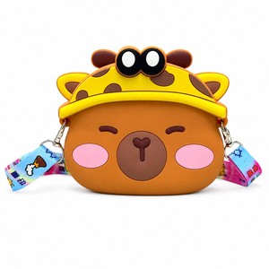 Capybara Silicone Zipper Crossbody Bag <b>Cute</b> Cartoon 3D Mini Soft Handmade Shoulder <b>Purse</b> Kids Waterproof Toddler Coin Pouch - Product Image 1