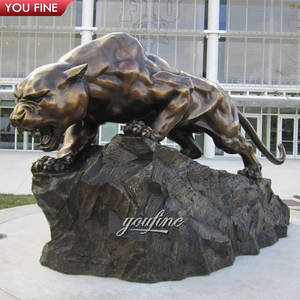 YOUFINE Custom Enterprise entrada y cuadrado al aire libre grande elegante Animalier Attack Pose bronce rugiente estatua de tigre - Product Image 2