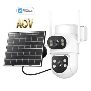 กล้องวงจรปิดรักษาความปลอดภัยพลังงานแสงอาทิตย์ 4MP AOV 4G EU แบบ PTZ กล้องคู่สำหรับภายนอกอาคาร พร้อมซิมการ์ด <span class=keywords><strong>Yoosee</strong></span> - Product Image 1