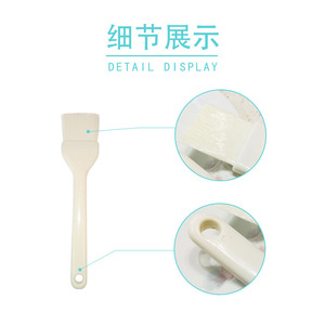Cepillo para panqueques con cerdas de nailon, resistente al calor, mango de PP blanco, para cocinar, hornear y asar a la parrilla - Product Image 3