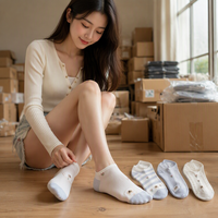 Chaussettes basses en coton et maille respirantes pour femmes, idéales pour l'été et le printemps, usage quotidien