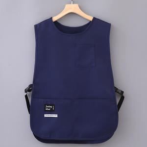 Logo personalizzato grembiule da cucina idrorepellente Coffee Shop vestiti da lavoro traspirante gilet Plus Size grembiule per Unisex - Product Image 4